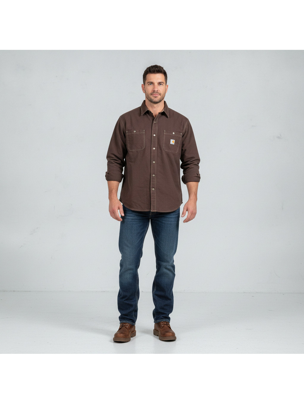 Carhartt FR Brown Work Shirt Jacket Cat 3 Flame Resistant Size 2XL